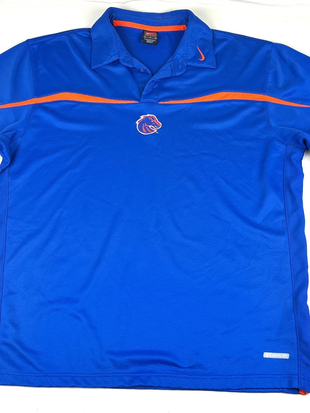 Nike Team Boise State Broncos Polo Mens Large Blue Sideline NCAA Football VTG